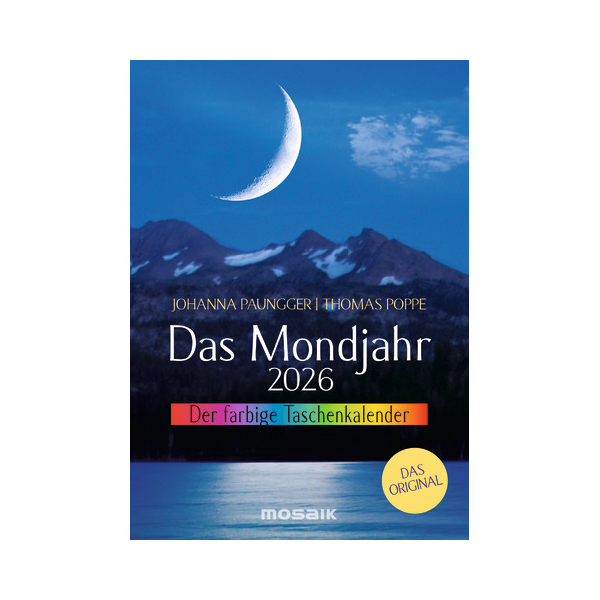 Mosaik Taschenkalender 31959, Das Mondjahr, blau, 1 Tag / 1 Seite, 10x14cm (A6), 2026 9783442395248 Mosaik