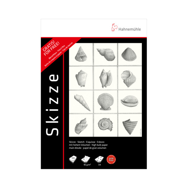 Hahnemühle Skizzenblock A4 2x100BL96g weiß 4011367005870 Hahnemühle 200 Blatt