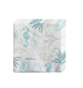 Motivservietten 13861592000, mehrfarbig / Meerestiere, 3-lagig, 16,5x16,5cm