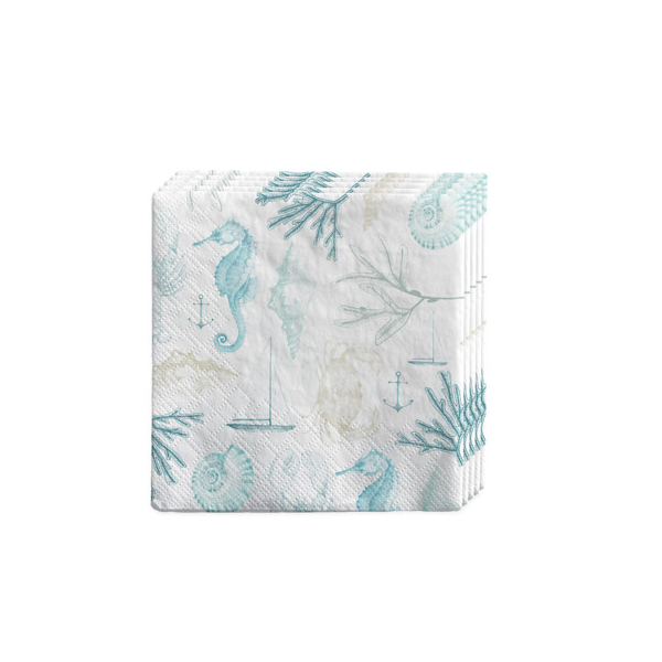 6 Stück Rössler Motivservietten 13861592000 / Meerestiere, 3-lagig, 16,5x16,5cm 4014970489662 Rössler 20 Stück