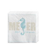 Motivservietten 13861592100 / Seepferdchen, 3-lagig, 16,5x16,5cm