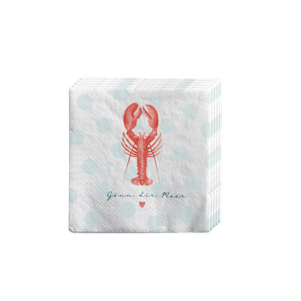 6 Stück Rössler Motivservietten 13861592200 / Hummer, 3-lagig, 16,5x16,5cm 4014970489686 Rössler 20 Stück