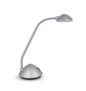 LED-Schreibtischlampe MAULarc, silber, mit Standfuß