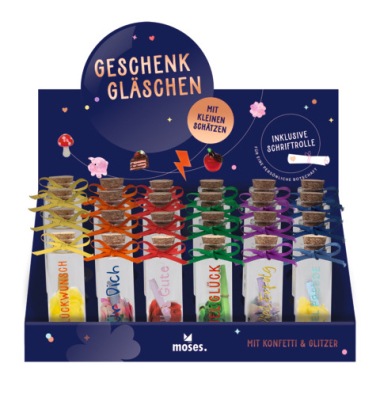 Geschenkgläschen mit Botschaft sortiert