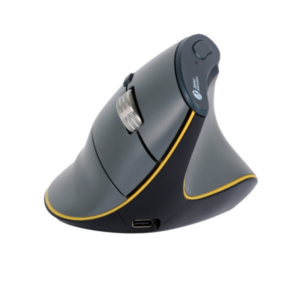 8719274677840 - BakkerElkhuizen Vertikalmaus FastForward für Rechtshänder ergonomisch 8 Tasten und Scrollrad 5 DPI-Stufen 3 Anschlussmöglichkeiten dunkelgrau
