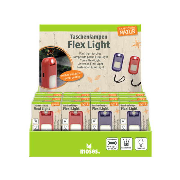 12 Stück Moses Taschenlampe Expeditin Natur Flexi Light 4033477098962 Moses