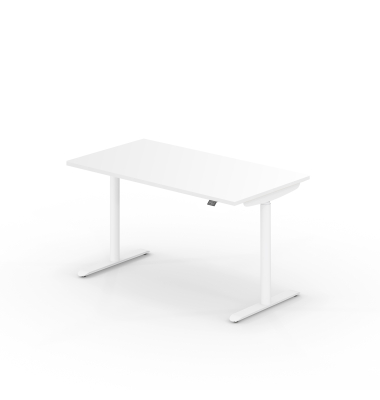 Schreibtisch se:lab e-desk, h&ouml;henverstellbar, 65-128cm (H), 140x70cm (BxT), rechteckig, naturwei&szlig; / purwei&szlig;