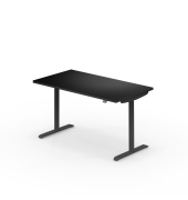 Schreibtisch se:lab e-desk, h&ouml;henverstellbar, 65-128cm (H), 160x80cm (BxT), rechteckig, graphitschwarz / schwarz