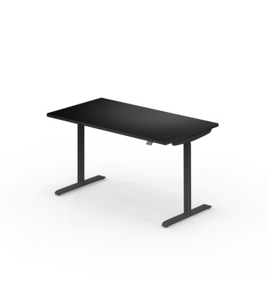 Schreibtisch se:lab e-desk, h&ouml;henverstellbar, 65-128cm (H), 160x80cm (BxT), rechteckig, graphitschwarz / schwarz