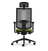 B&uuml;rodrehstuhl se:do PRO light 2, gr&uuml;n/schwarz / schwarz, mit verstellbaren Armlehnen, bis 130kg, mit Kopfst&uuml;tze