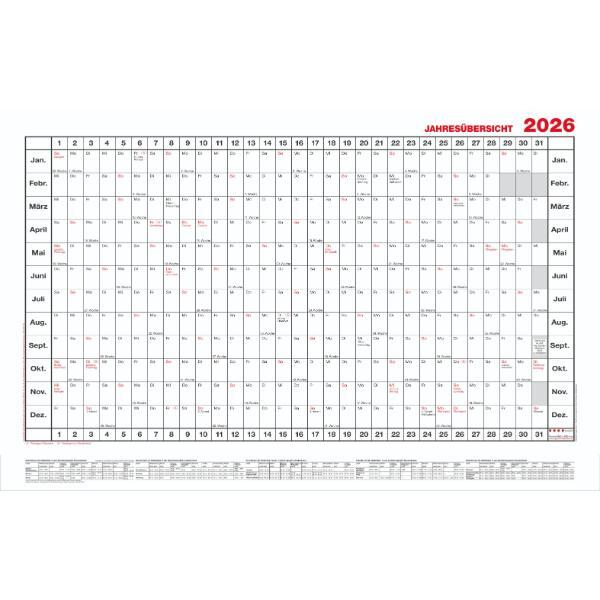 4021819207004 - Plakatkalender 5-1 12 Monate   1 Seite 140x84cm (BxH) (140x841mm) 2026 4021819207004 GÜSS