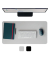 Schreibunterlage Rec.Leder 70x36cm grau