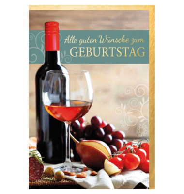 Geburtstagskarten 5006-23140 11,5x17 cm 115mm x 170mm (BxH) Wein bunt