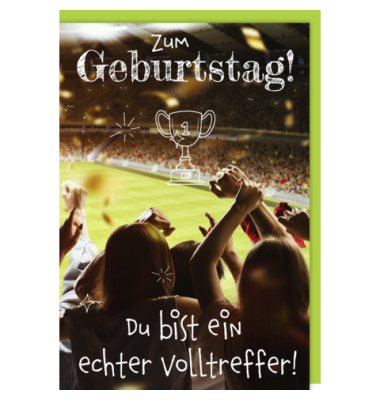 Geburtstagskarten 5000-25126 11,5x17 cm 115mm x 170mm (BxH) Fu&szlig;ball bunt