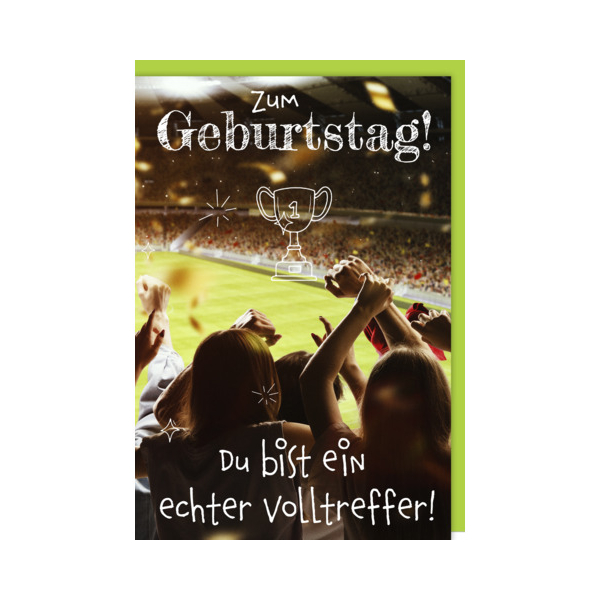 6 Stück Braun und Company Geburtstagskarten 5000-25126 11,5x17 cm 115mm x 170mm (BxH) Fußball bunt 4014995436559 Braun und Company