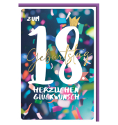 Geburtstagskarten 527418 11,5x17 cm 115mm x 170mm (BxH) Jubil&auml;umsjahr bunt