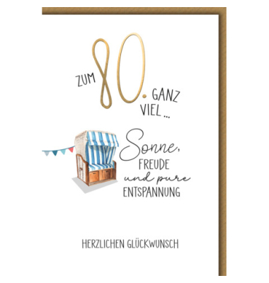 Geburtstagskarte Zahl  80