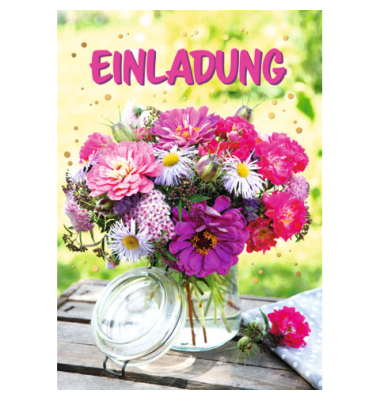 Einladungskarten Einladung 41-2926 10,5x15 cm 105mm x 150mm (BxH) Blumenstrau&szlig; mehrfarbig