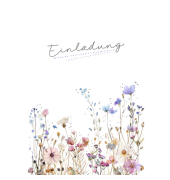 Einladungskarten 41-2931 10,5x15 cm 105mm x 150mm (BxH) Blumen wei&szlig;