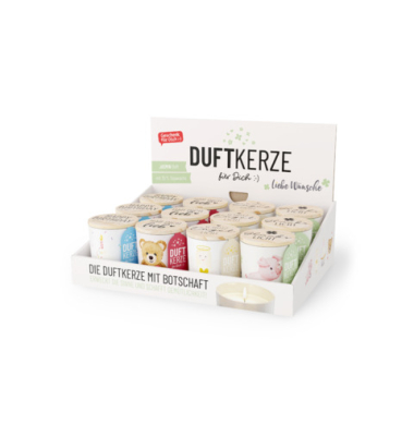Duftkerze 651220 Liebe, W&uuml;nsche farbig sortiert 