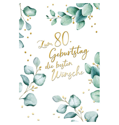 Geburtstagskarte Zahl  80
