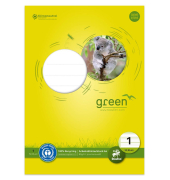 Schulblock 040745001 Green, Lineatur 1 / Schreiblern-Lineatur, A4, 80g, 50 Blatt