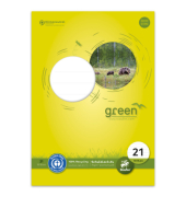 Schulblock 040750021 Green, Lineatur 21 / liniert, A4, 70g, 50 Blatt