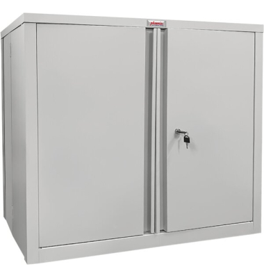 Stahlschrank 2 OH 915 x 830 x 370 mm grau abschließbar