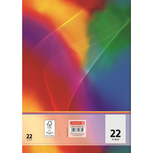 4003273593329 - Schulheft 10-4492202 Lineatur 22   kariert A4 80g regenbogen 16 Blatt   32 Seiten 4003273593329 16 Blatt