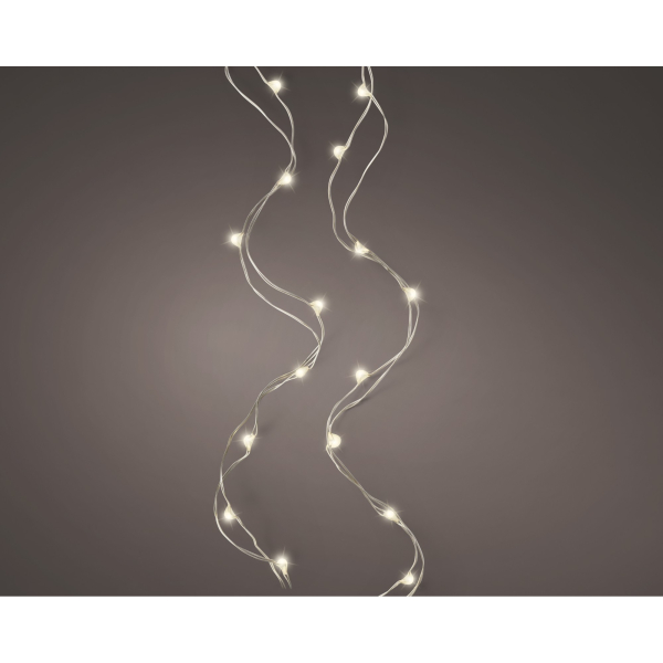 8718532525084 - Lumineo Batterie LED Micro Lichterkette Strang 95 cm 20 Lichter warmweiß