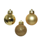 Christbaumkugeln Mix 020456, Kugel, gold (matt/gl&auml;nzend/glitzer), Polystyrol (PS)