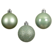 Christbaumkugeln Mix 022656, Kugel, matcha green (matt/gl&auml;nzend/glitzer), Polystyrol (PS)