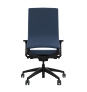B&uuml;rodrehstuhl Quarterback 2, blau / schwarz, mit verstellbaren Armlehnen, bis 150kg, ohne Kopfst&uuml;tze
