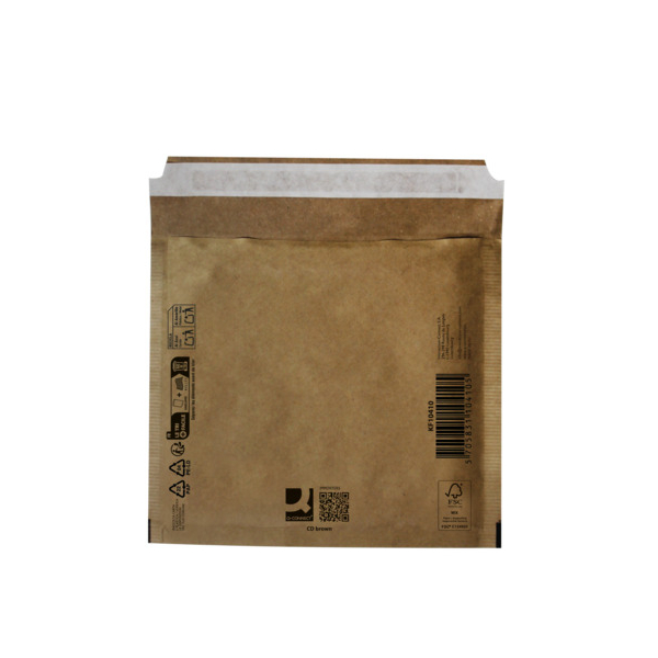 10 Stück Q-connect Luftpolstertaschen CD, KF10410, innen 180x165mm, braun 5705831104105 Q-connect