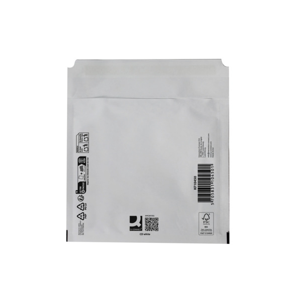 10 Stück Q-connect Luftpolstertaschen CD, KF10450, innen 180x165mm, weiß 5705831104501 Q-connect