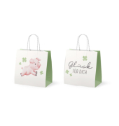 Geschenktasche 992781 F&uuml;r Dich, allgemein, mit Tragekordel, Gl&uuml;cksschweinchen, 15cm x 15cm