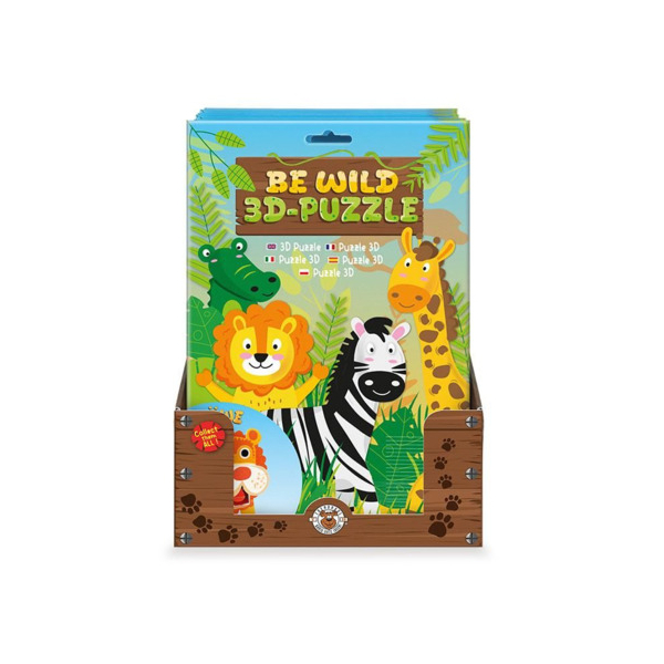 12 Stück Trendhaus Minipuzzle 3-D Safari sortiert 4032722966988 Trendhaus