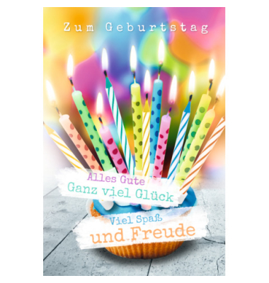 Geburtstagskarten 51-1282 11,5x17 cm 115mm x 170mm (BxH) Kerzen bunt