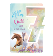 Geburtstagskarte Kinder Girls Zahl 7