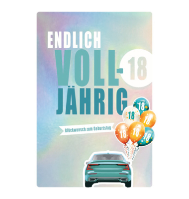 Geburtstagskarten 54-4418 11,5x17 cm 115mm x 170mm (BxH) Jubil&auml;umsjahr bunt