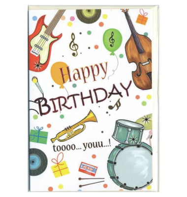 Geburtstagskarten 51-LB143 Instrumente bunt