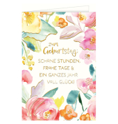 Geburtstagskarten 51-13021 11,5x17 cm 115mm x 170mm (BxH) Blumen bunt Geburtstagskarten 51-13021 11,5x17 cm 115mm x 170mm (BxH) Blumen bunt