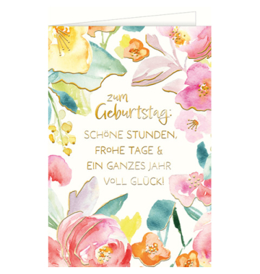 Geburtstagskarten 51-13021 11,5x17 cm 115mm x 170mm (BxH) Blumen bunt