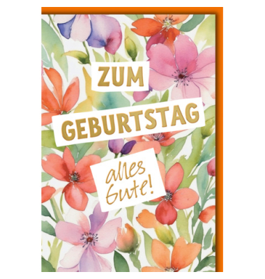 Geburtstagskarten 5510068 11,5x17 cm 115mm x 170mm (BxH) Blumen bunt