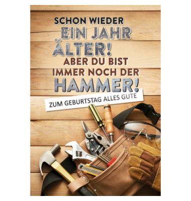 Geburtstagskarten 51-1814 11,5x17 cm 115mm x 170mm (BxH) Werkzeug bunt