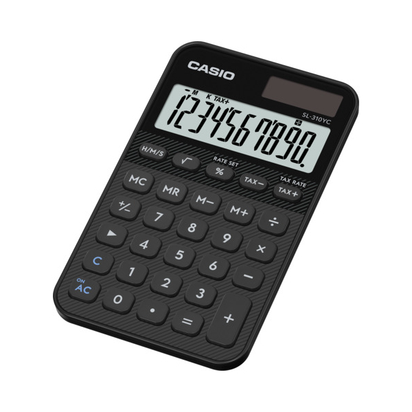 Casio Taschenrechner SL-310 YC BK schwarz, 10 Stellen, Solar/Batterie