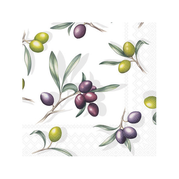 8712159193510 - Motivserviette 25x25cm Oliven 8712159193510 20 Stück