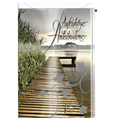 Trauerkarten 81-T020 wei&szlig;/schwarz