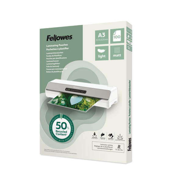 0043859813865 - Laminierfolien mit 50% recyceltem Anteil matt für A3 75-80 micron 100 St