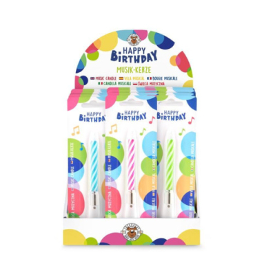 Geburtstagskerze m.Musik sortiert